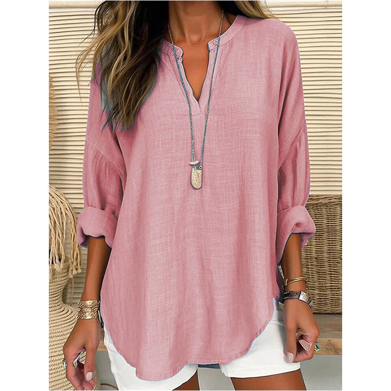 Bernadette | Blouse Ample À Col V Et Coupe Élégante