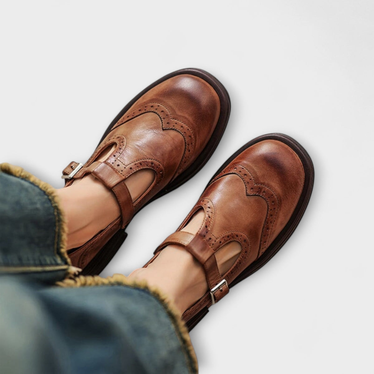 Rebecca | Escarpins Mary Janes En Cuir Fait Main