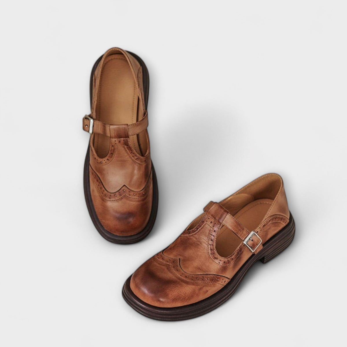 Rebecca | Escarpins Mary Janes En Cuir Fait Main