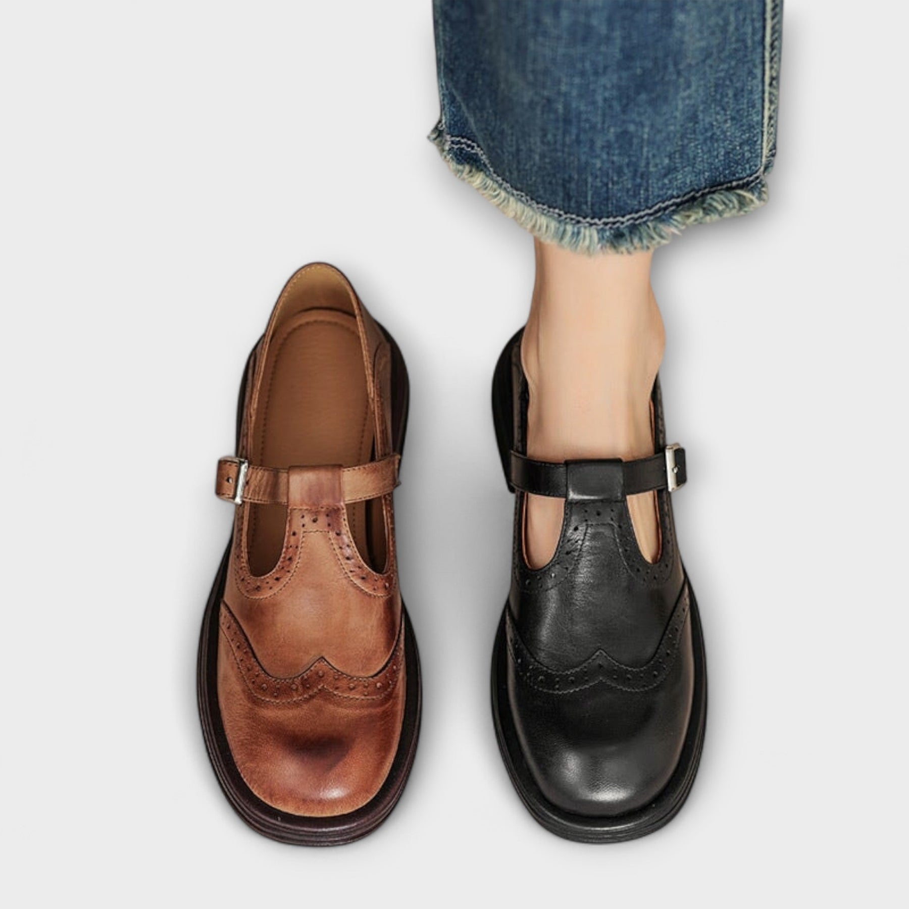 Rebecca | Escarpins Mary Janes En Cuir Fait Main
