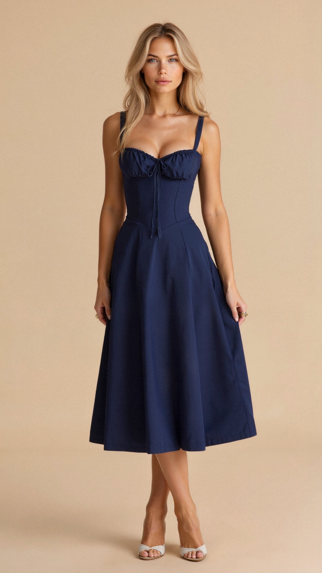 Celina | Robe Cintrée Élégante En Tissu Fluide