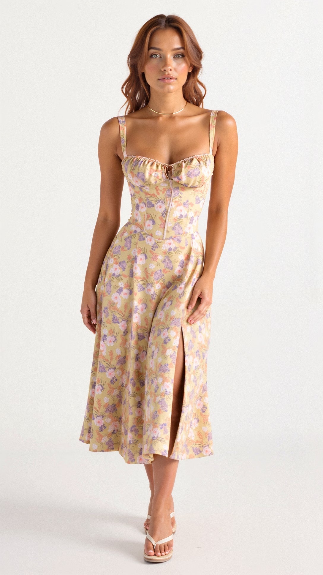 Celina | Robe Cintrée Élégante En Tissu Fluide