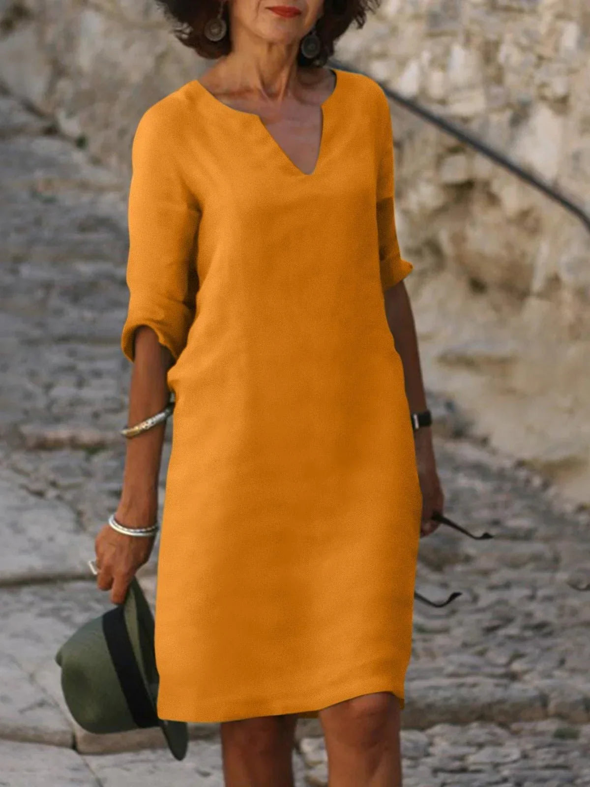 Ava | Robe À Col En V Avec Coupe Flatteuse Et Effet Gainant