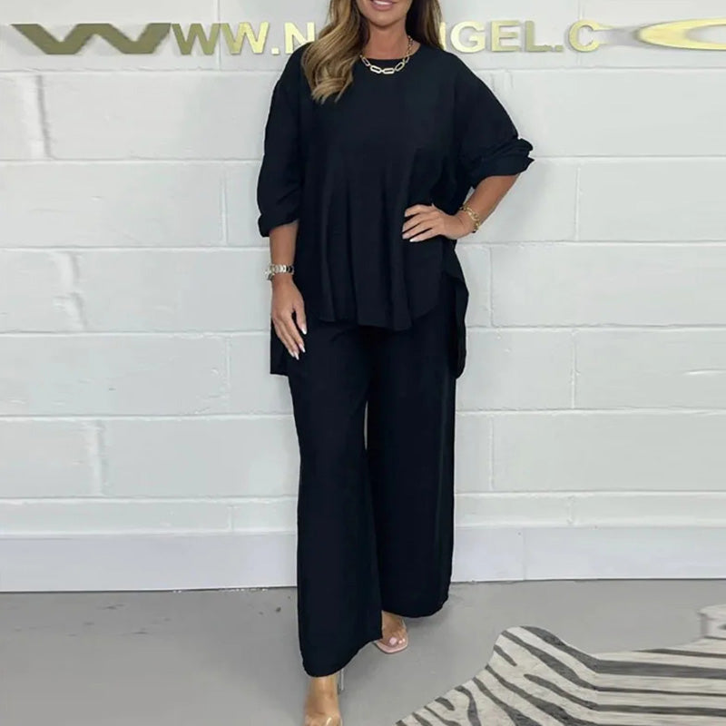 Colene | Ensemble Élégant À Manches Longues Et Pantalon Large Pour Toutes Occasions