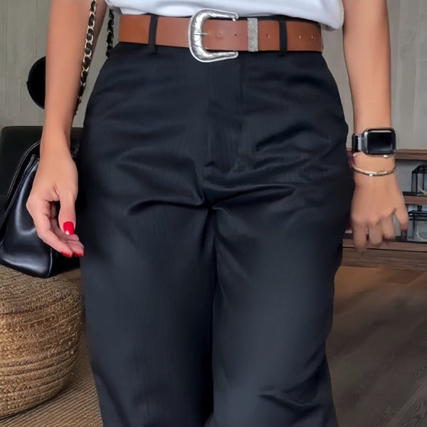 Mathilda | Pantalon Chic À Rayures Taille Haute