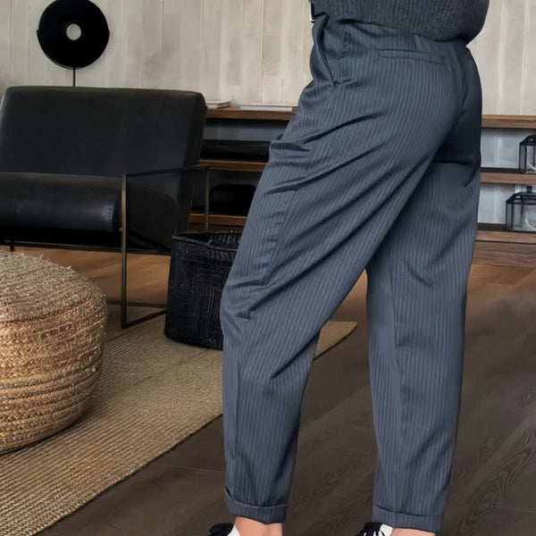 Mathilda | Pantalon Chic À Rayures Taille Haute