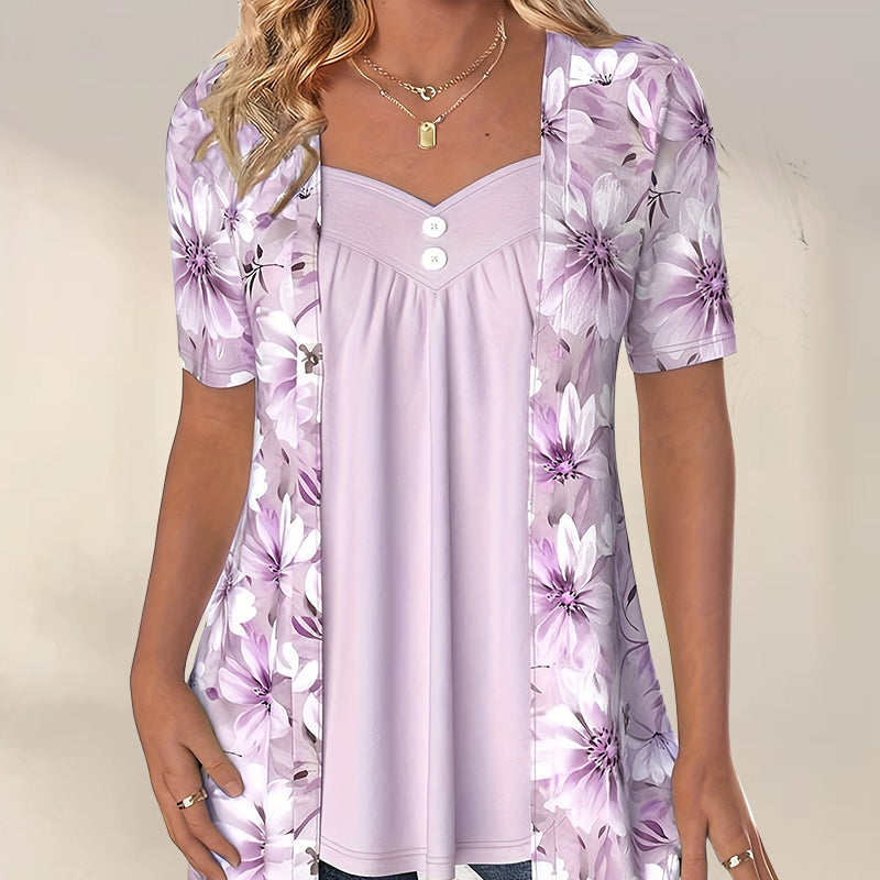 Verna | Blouse Fleurie Moderne À Coupe Décontractée
