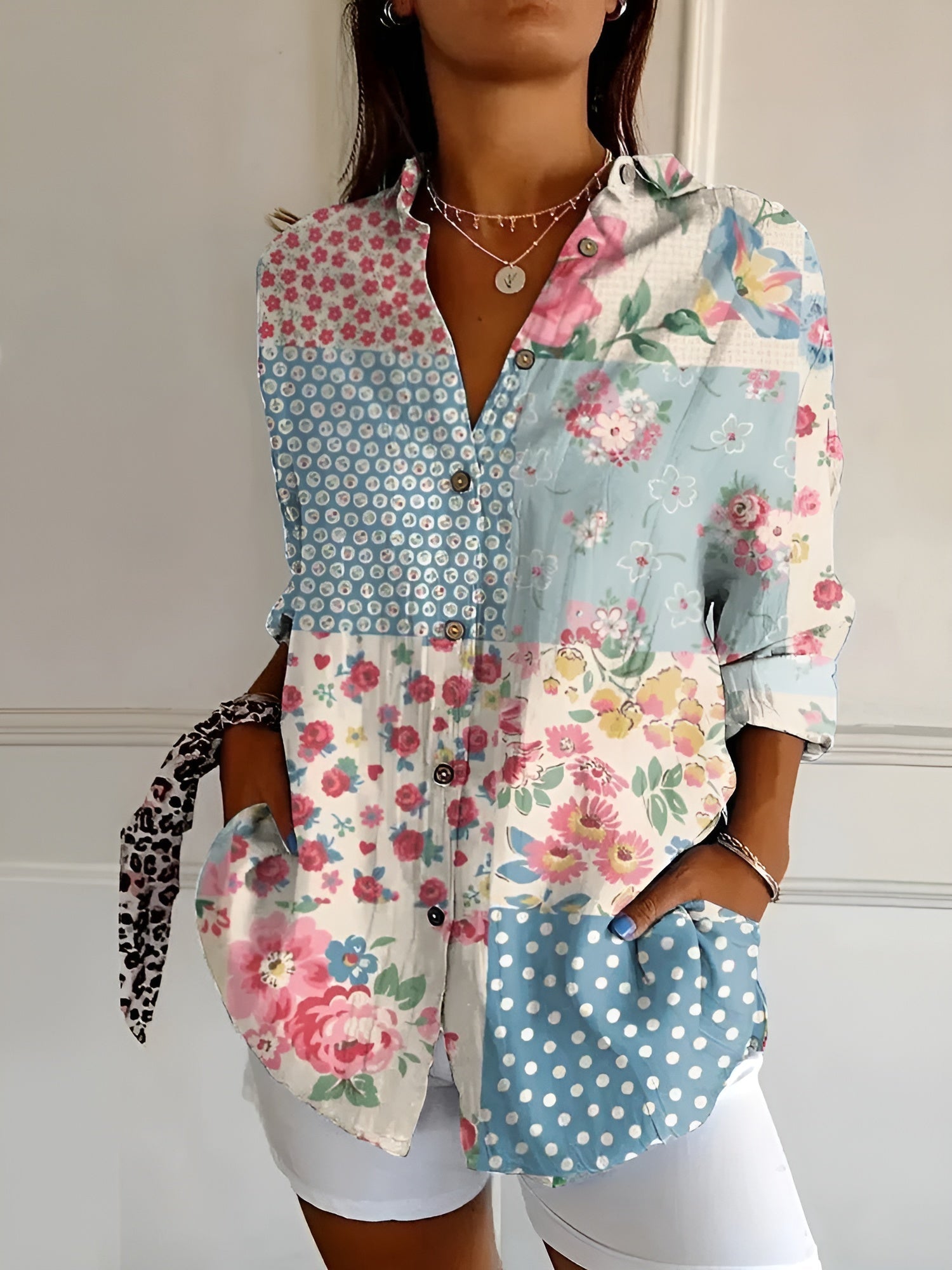 Jessie | Blouse Fleurie À Boutonnage Classique Et Coupe Ample
