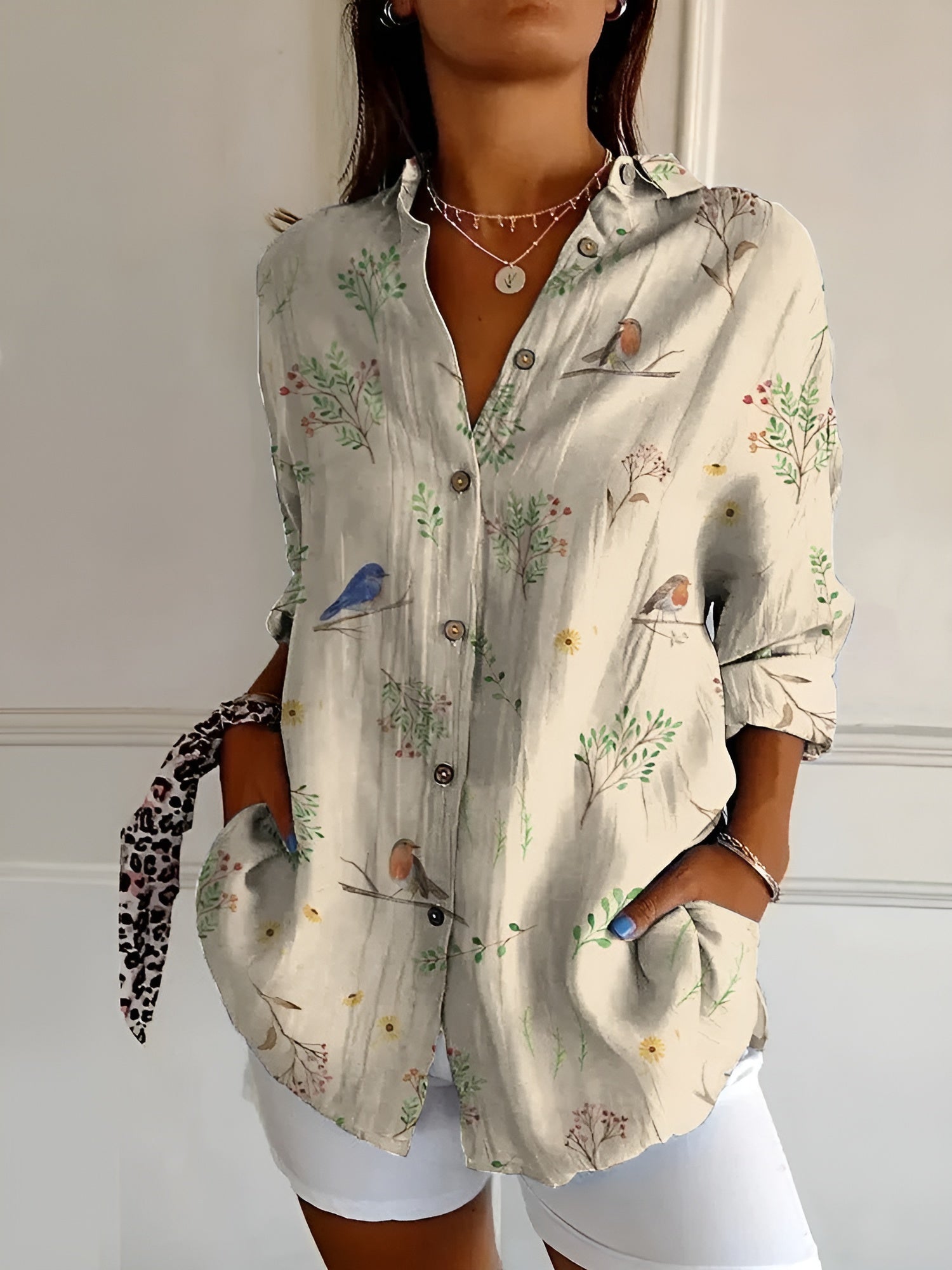 Jessie | Blouse Fleurie À Boutonnage Classique Et Coupe Ample