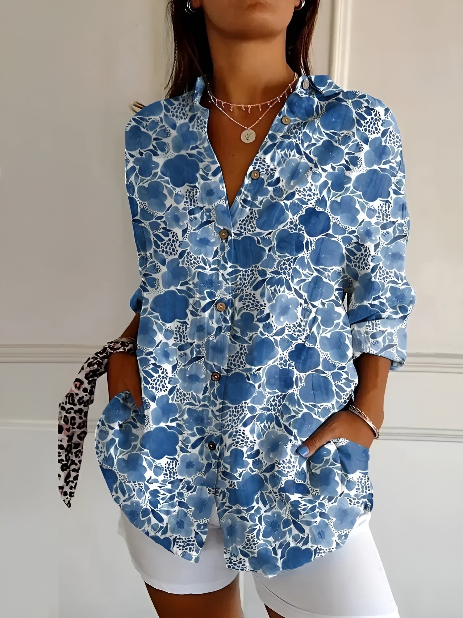 Jessie | Blouse Fleurie À Boutonnage Classique Et Coupe Ample