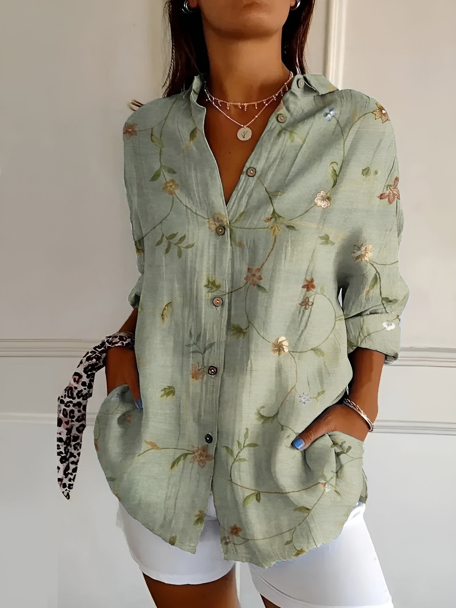 Jessie | Blouse Fleurie À Boutonnage Classique Et Coupe Ample