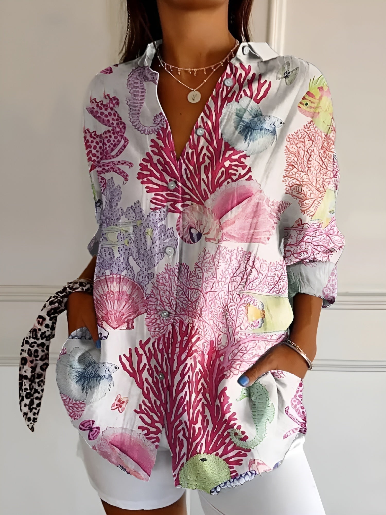 Jessie | Blouse Fleurie À Boutonnage Classique Et Coupe Ample