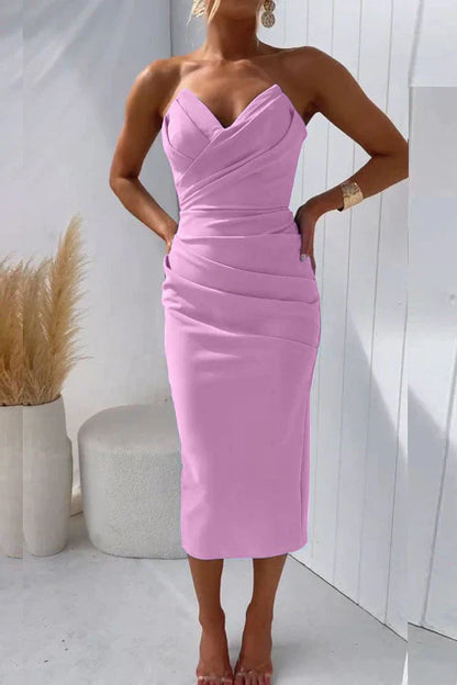 Sarena | Robe Midi Fendue Sans Manches