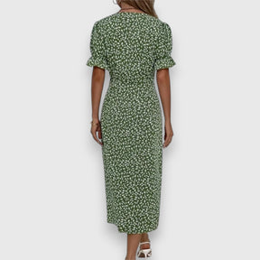 Clarita | Robe Fleurie Élégante À Manches Bouffantes