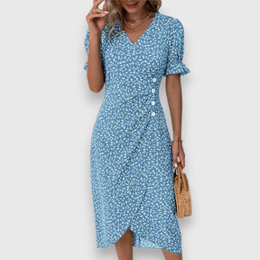 Clarita | Robe Fleurie Élégante À Manches Bouffantes