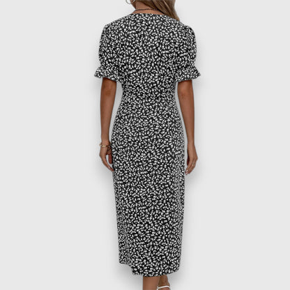 Clarita | Robe Fleurie Élégante À Manches Bouffantes