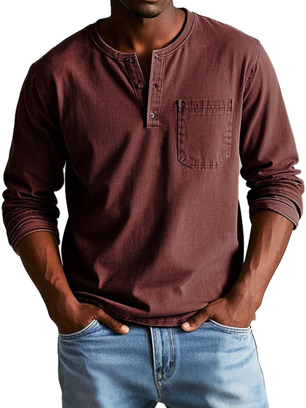Thomas - Chemise Vintage À Manches Longues