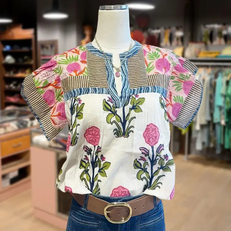 Uriella | Blouse Bohème Brodée Décontractée