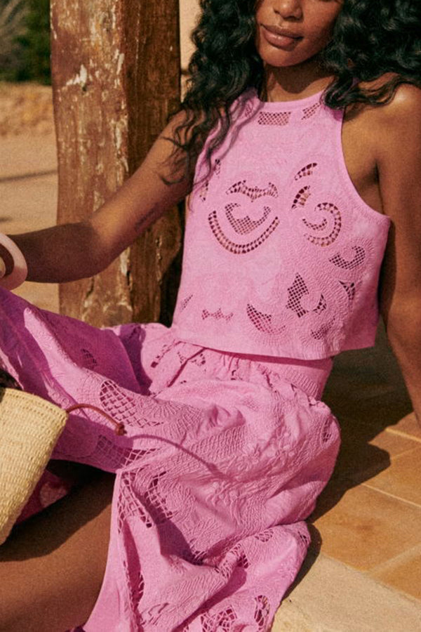 Luna | Ensemble En Dentelle Rose Pour Une Élégance Romantique Et Féminine