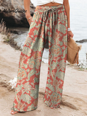 Remilyn | Pantalon Vintage En Coton À Motif Fleuri