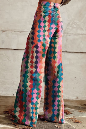 Sarrah | Jean Large À Motifs Colorés
