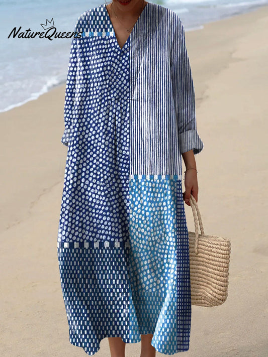 Veronica | Robe En Coton À Motifs Artistiques Et Coupe Fluide