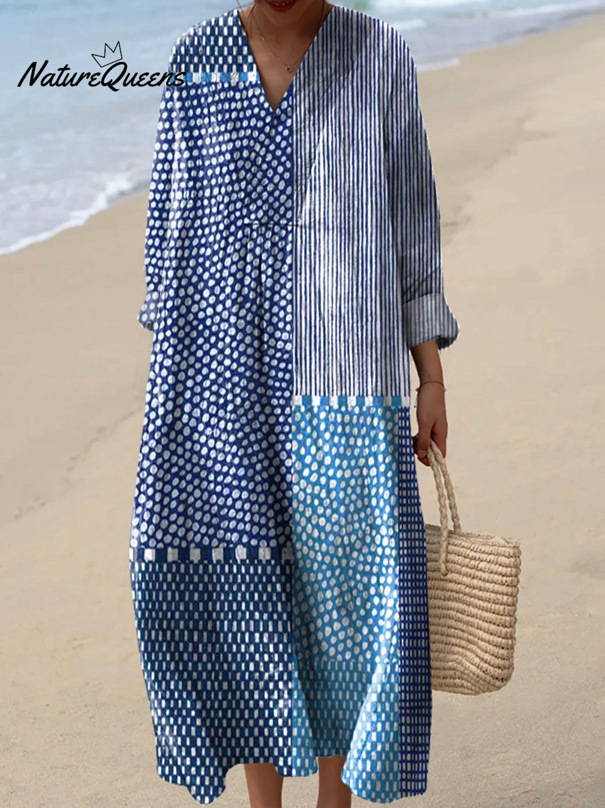 Veronica | Robe En Coton À Motifs Artistiques Et Coupe Fluide