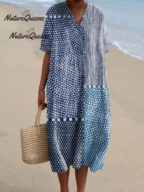 Veronica | Robe En Coton À Motifs Artistiques Et Coupe Fluide