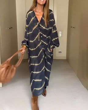 Julia | Robe Longue Bohème À Rayures Élégante