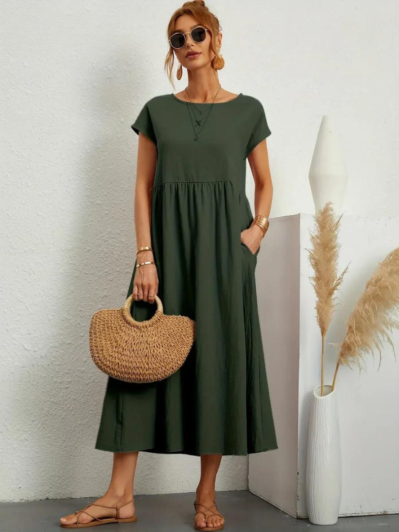 Maëlle | Robe Décontractée En Coton Et Lin