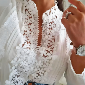 Helene | Blouse Fleurie En Dentelle