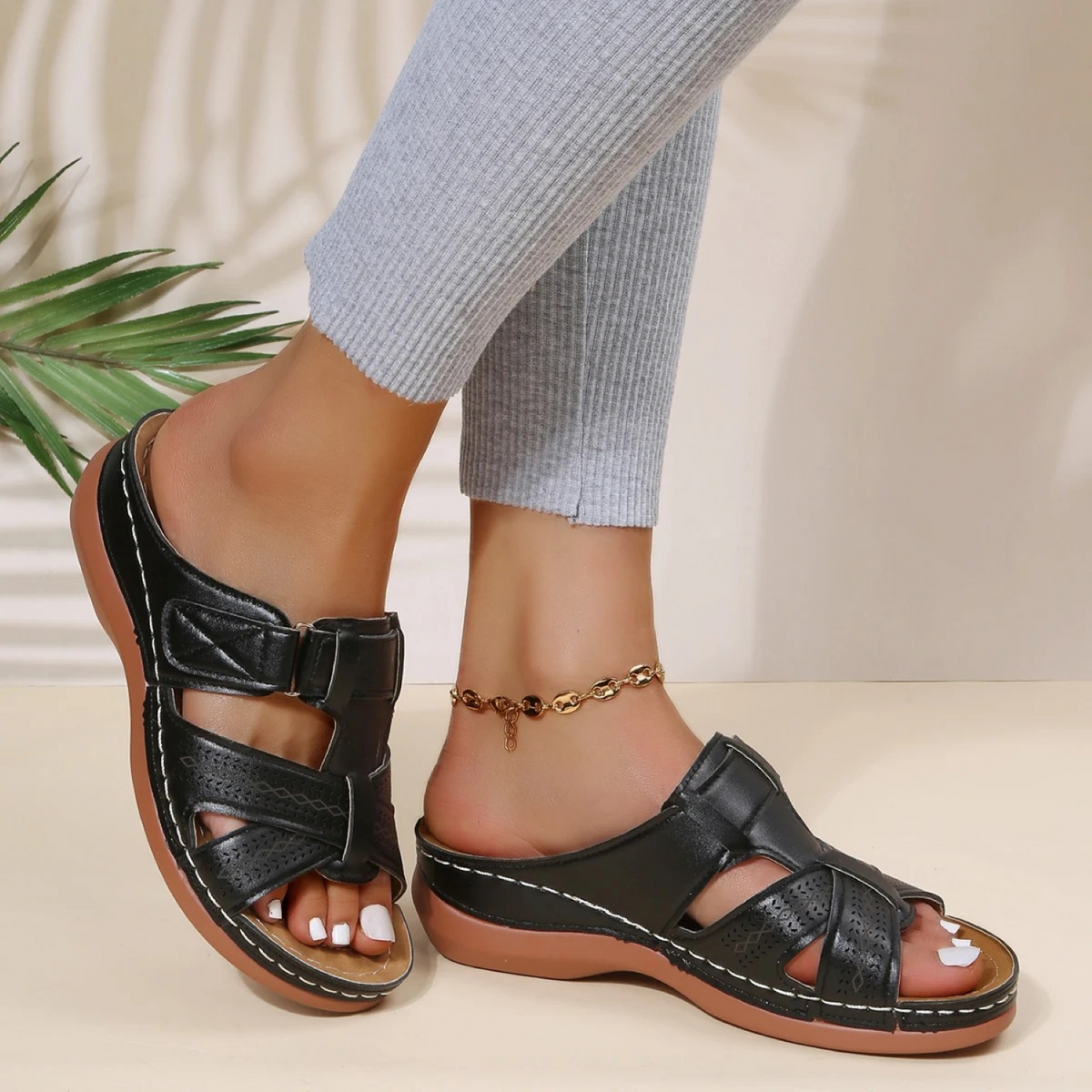 Sally | Sandales Orthopédiques En Cuir Pour Confort Estival