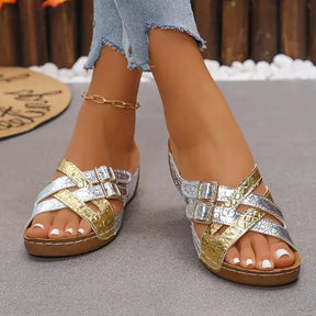 Deniza | Sandales Orthopédiques Brillantes et Confortables