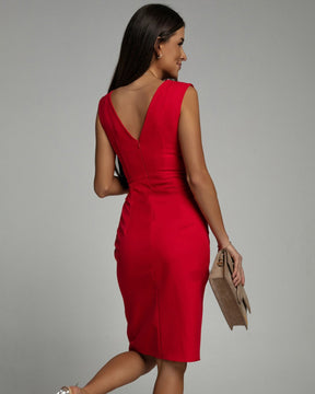 Robe Isa Jolie à col en V et fente