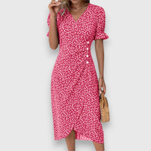Clarita | Robe Fleurie Élégante À Manches Bouffantes