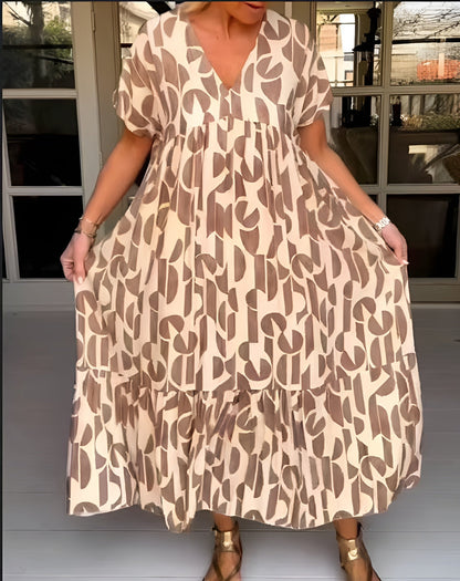 Inès | Robe Fluide À Encolure En V Pour Un Style Estival Élégant