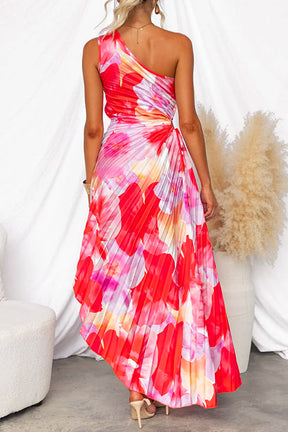 Talina | Robe Longue D’Été Plissée À Épaule Unique