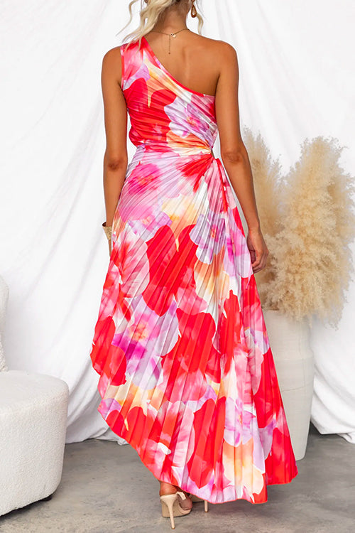 Talina | Robe Longue D’Été Plissée À Épaule Unique