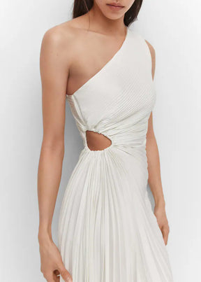 Zarelia | Robe Midi Plissée Asymétrique
