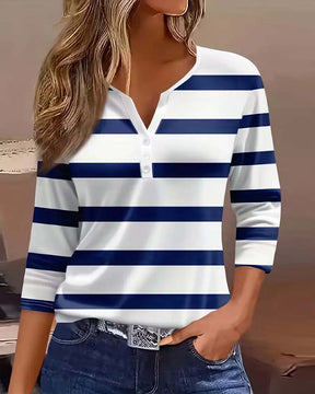 Alyssa | Blouse Élégante À Rayures Fines Et Coupe Féminine