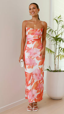 Marilise | Robe Longue Fleurie En Tulle Transparent