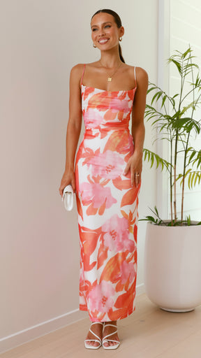 Marilise | Robe Longue Fleurie En Tulle Transparent