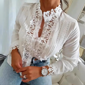 Helene | Blouse Fleurie En Dentelle