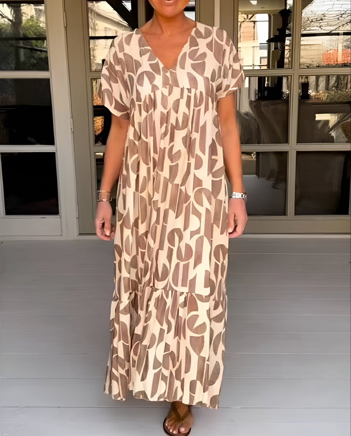 Inès | Robe Fluide À Encolure En V Pour Un Style Estival Élégant