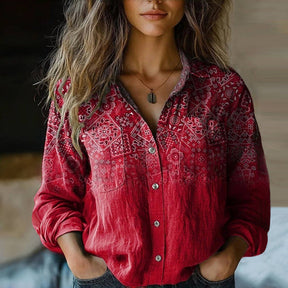 Alexandra | Blouse Vintage Imprimée Au Style Rétro Élégant