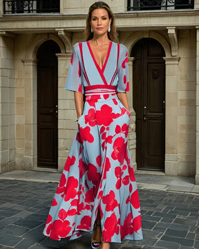 Ivanna | Robe Longue Portefeuille Fleurie
