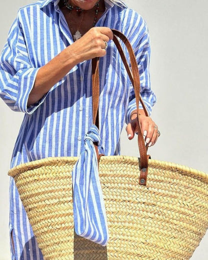 Colen | Robe Chemise Classique Rayée À Lacets