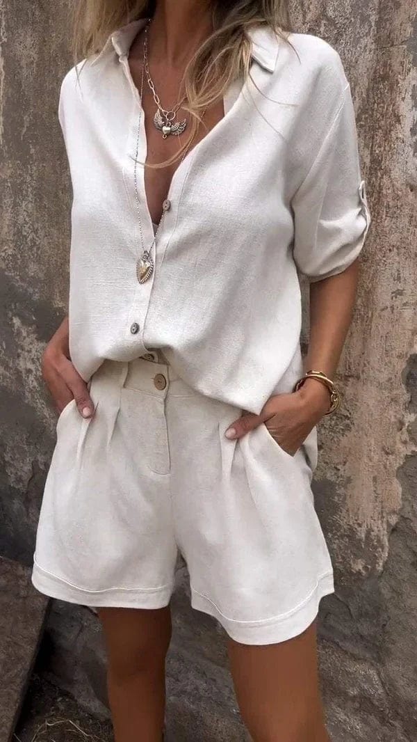 Kaila | Ensemble Décontracté En Lin Léger Avec Haut Et Short