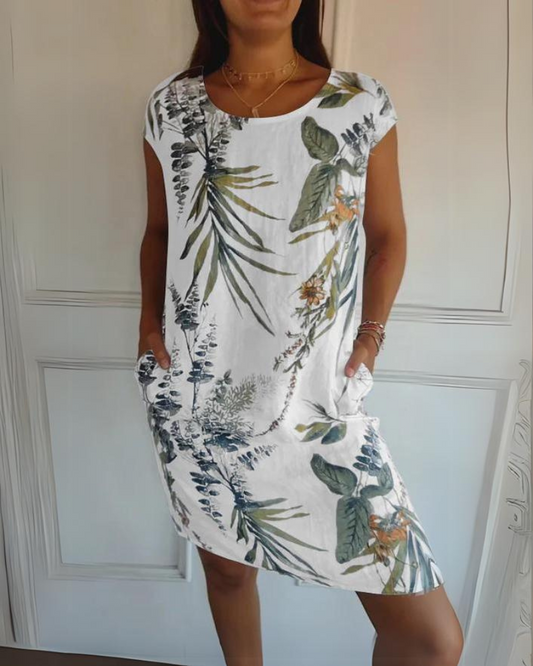 Joana - Robe Imprimée en Coton et Lin