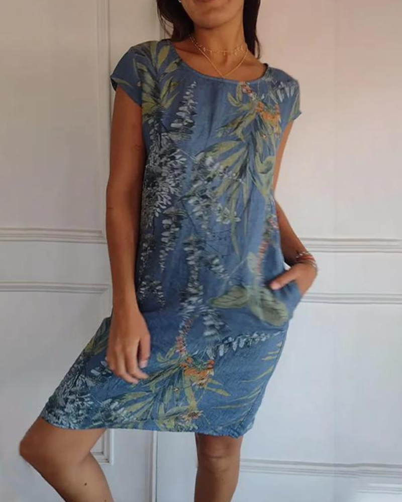 Joana - Robe Imprimée en Coton et Lin